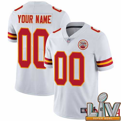 Super Bowl LV 2021 Youth Kansas City Chiefs Customized White Vapor Untouchable Custom Limited Football Jersey